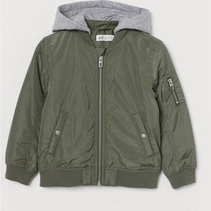 Angel kiss kids green hooded zip up jacket S L59-40